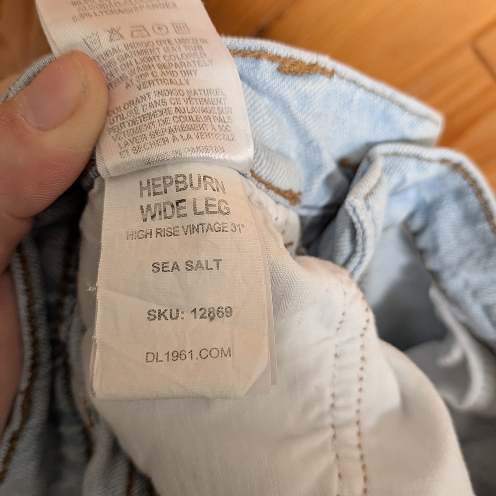 DL1961 Hepburn Wide Leg Jeans Size 25 - Picture 6 of 7